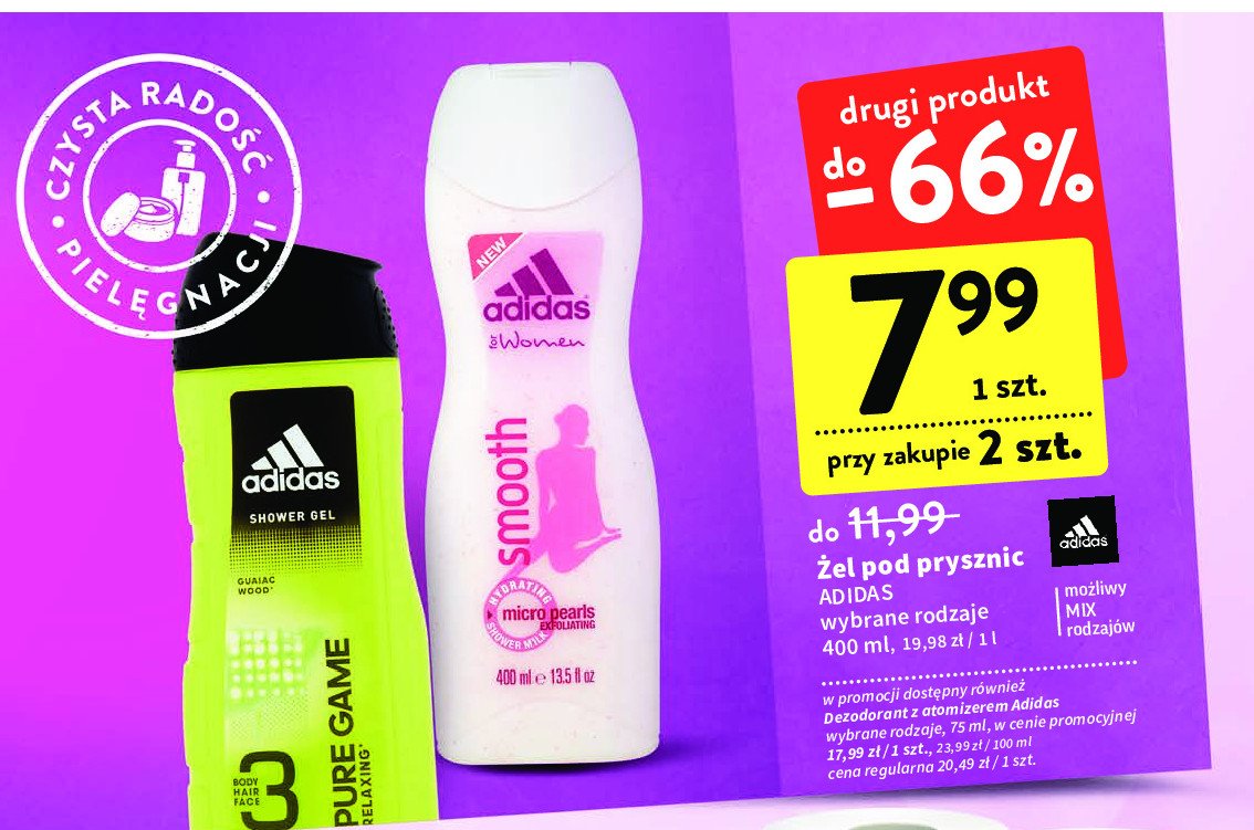 Żel pod prysznic Adidas smooth Adidas cosmetics promocje