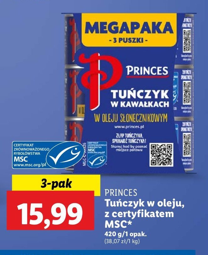 Tuńczyk kawałki w oleju słonecznikowym Princes promocja