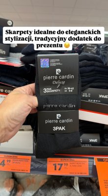 Skarpety męskie Pierre Cardin Deluxe 3pak czarne promocja w Biedronka