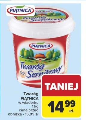 Twaróg sernikowy PIĄTNICA promocja w Carrefour