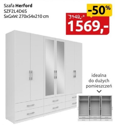 Szafa Herford SZFZL4D6S, 270x54x210 cm promocja w Black Red White