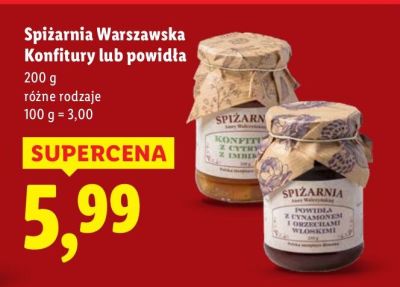 Konfitury lub powidła Spiżarnia Warszawska promocja w Lidl
