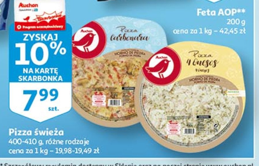 Pizza carbonara Auchan promocja