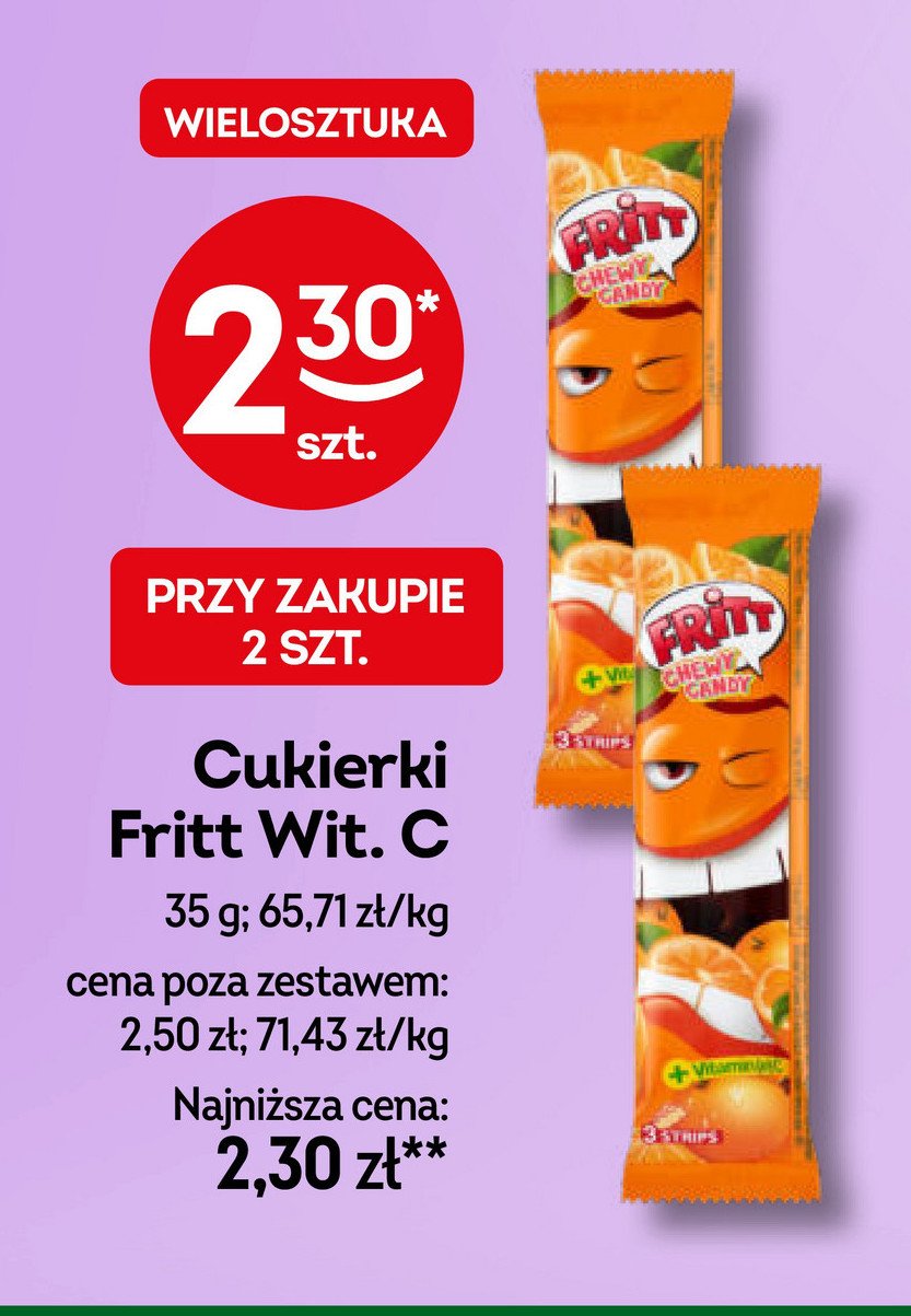 Cukierki rozpuszczalne pomarańczowe Fritt promocja w Żabka