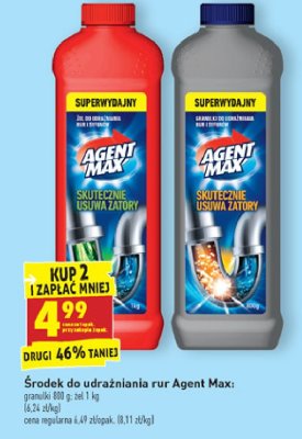 Udrażniacz do rur i syfonów granulki Agent max promocja