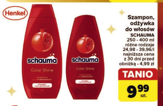 Odżywka do włosów Schauma color shine promocja