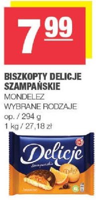 Biszkopty Delicje szampańskie MONDELEZ, wybrane rodzaje promocja w SPAR