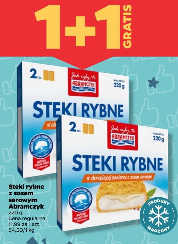 Steki rybne w panierce z sosem serowym Abramczyk promocja w Netto