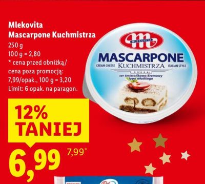Mascarpone Kuchmistrza Mlekovita promocja w Lidl