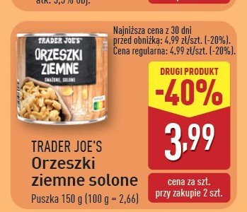 Orzeszki ziemne smażone solone Trader joe's promocja