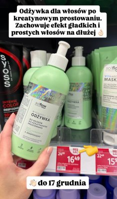 Odżywka do włosów solflow wygładzająca do włosów po kreatynowym prostowaniu promocja w Rossmann