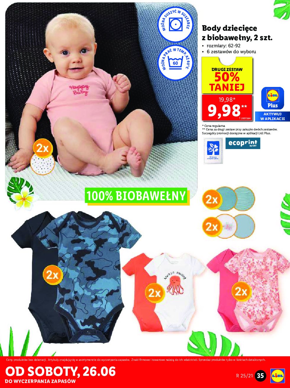 Body niemowlęce z biobawełną 62-92 promocja