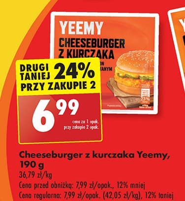 Cheesburger z kurczaka Yeemy promocja w Biedronka