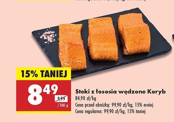 Steki z łososia wędzone KORYB promocja w Biedronka