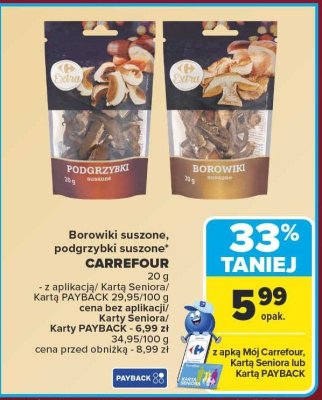 Podgrzybki suszone Carrefour promocja w Carrefour