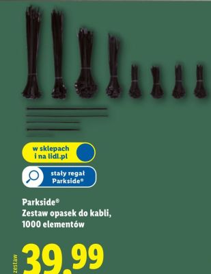 Zestaw opasek do kabli, 1000 elementów promocja w Lidl