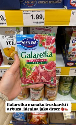 Galaretka truskawka arbuz  promocja w Dino
