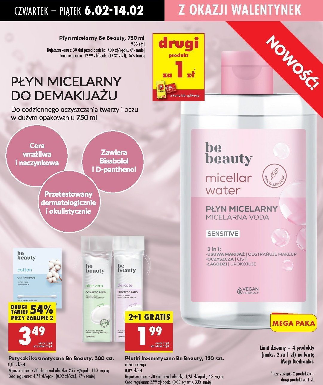 Płyn micelarny sensitive Be beauty Be beauty care promocja w Biedronka