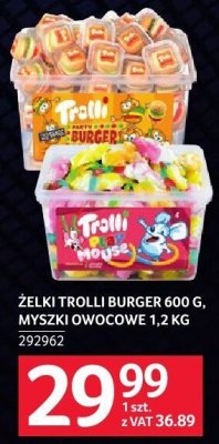 Żelki Trolli Burger 600 g, myszki owocowe 1,2 kg promocja w Selgros