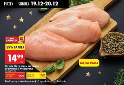 Świeży filet z piersi kurczaka kraina mięs Mega Paka promocja w Biedronka