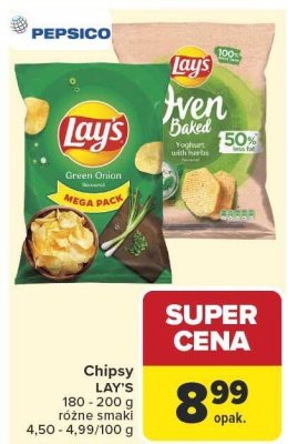 Chipsy, różne rodzaje Lay's promocja w Carrefour