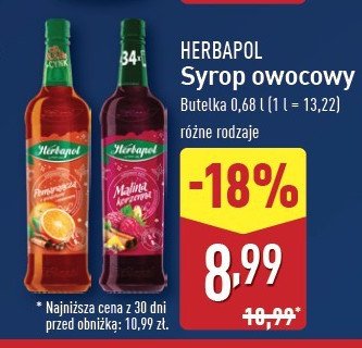 Syrop pomarańcza z goździkami i cynamonem Herbapol promocja w Aldi