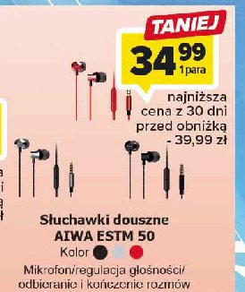 S艂uchawki aiwa estm-500bk promocja