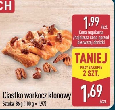 Ciastko warkocz klonowy promocja w Aldi
