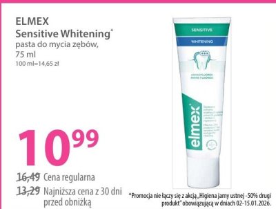 Pasta do zębów ELMEX Sensitive Whitening promocja w Hebe