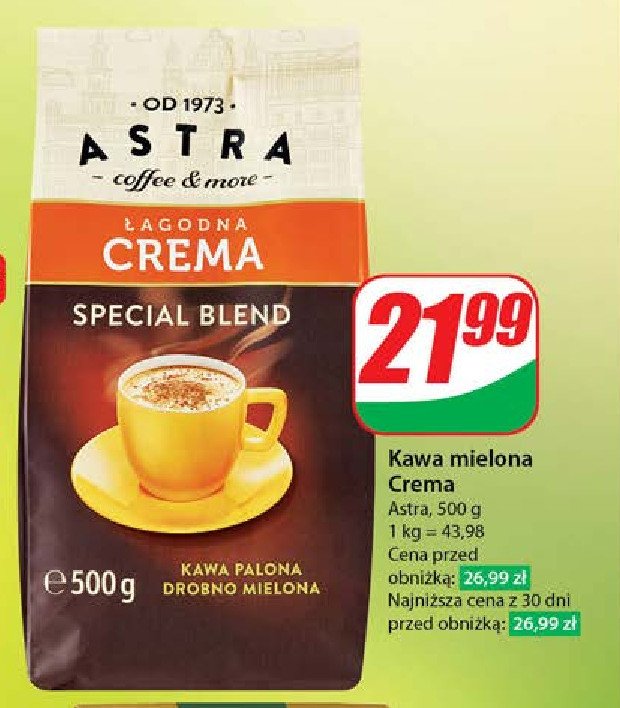 Kawa Astra łagodna crema Astra caffee promocja