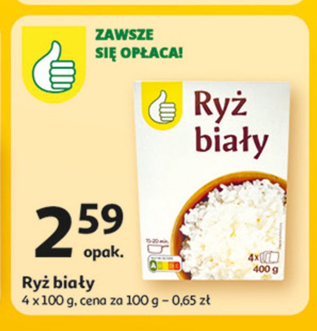 Ryż biały długi Podniesiony kciuk promocja w Auchan