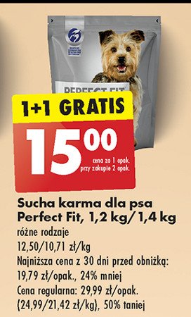 Karma dla kota adult 1+ Perfect fit promocja w Biedronka