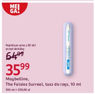 Tusz do rzęs Maybelline falsies surreal promocja w Rossmann