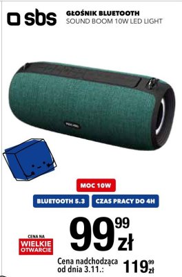 Głośnik bluetooth SBS SOUND BOOM 10W LED LIGHT promocja