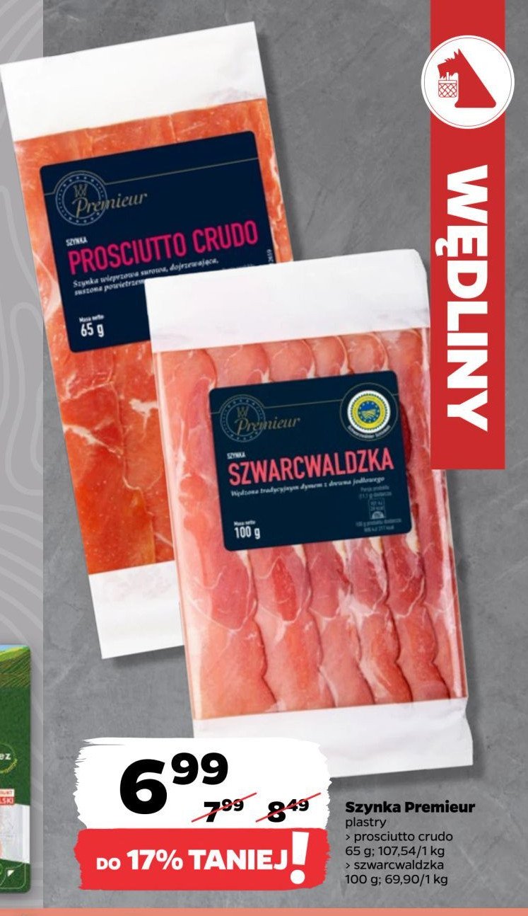 Szynka prosciutto crudo Premieur promocja