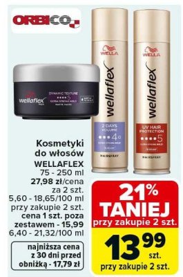 Kosmetyki do włosów WELLAFLEX 75-250 ml promocja w Carrefour Market