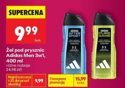 Żel pod prysznic Adidas Men 3w1 400 ml różne rodzaje promocja w Biedronka