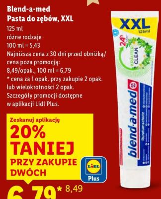 Pasta do zębów Blend-a-med, XXL, 125 ml, różne rodzaje promocja w Lidl