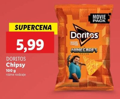 Chipsy kukurydziane minecraft movie o smaku serowym Doritos promocja
