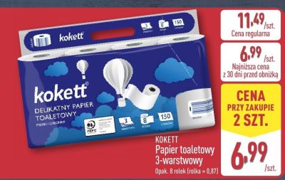 Papier toaletowy Kokett promocja w Aldi