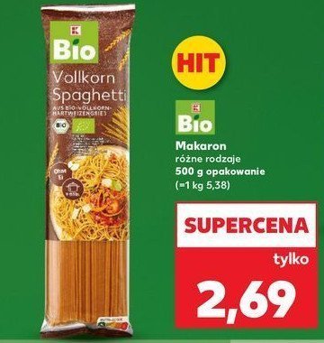 Makaron pe艂noziarnisty spaghetti K-classic bio promocja
