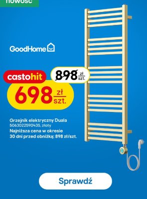 Grzejnik elektryczny Duala złoty promocja w Castorama