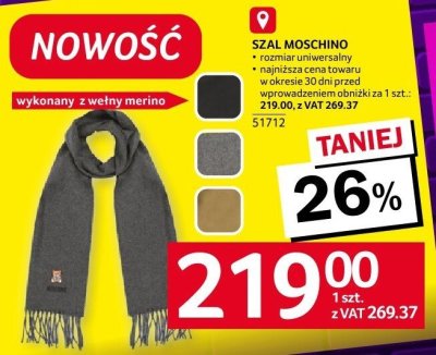 Szal MOSCHINO promocja w Selgros