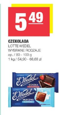 Czekolada Lotte Wedel wybrane rodzaje promocja