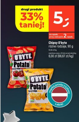 Chipsy O'byte różne rodzaje, 90 g promocja w Dealz