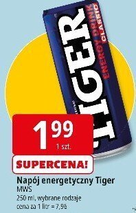 Napój energetyczny Tiger MWS promocja w Leclerc