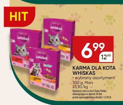 Karma dla kota Whiskas wybrany asortyment promocja w Chata Polska