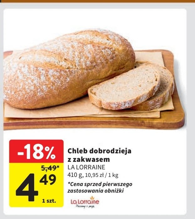 Chleb dobrodzieja na zakwasie La lorraine promocja w Intermarche