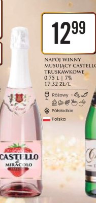 Napój winny musujący Castello truskawkowe promocja w Dino
