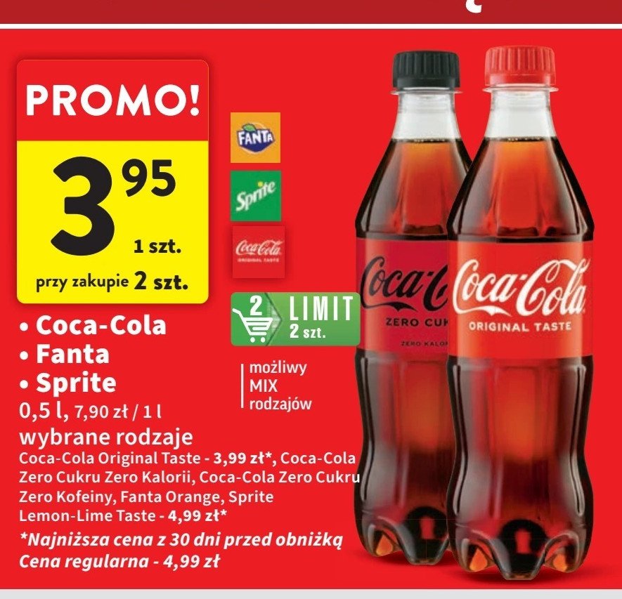 Napój zero kofeiny Coca-cola zero promocja